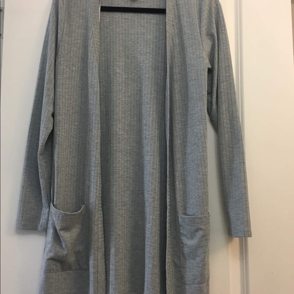 Long Grey Cardigan Sweater